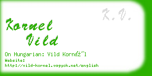 kornel vild business card